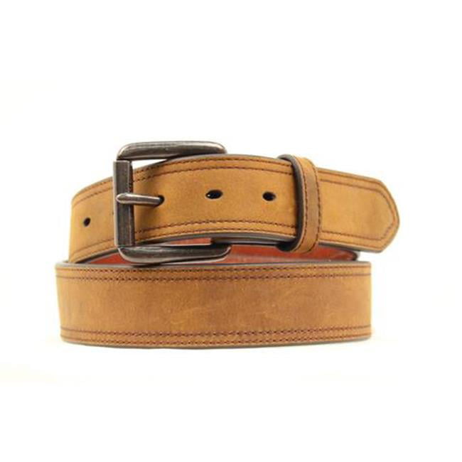 Ariat A1012702-38 Mens Leather Distressed Double Stitch Logo Belt Brown ...