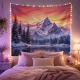 thumbnail image 2 of Snow-Capped Mountain Peak in Sunset Reflection, Serene Watercolor Style for Nature Lovers, Scenic Landscape Decor, Christmas Gift Tapestry Wall Hanging for Bedroom, Living Room and Dorm, 2 of 7
