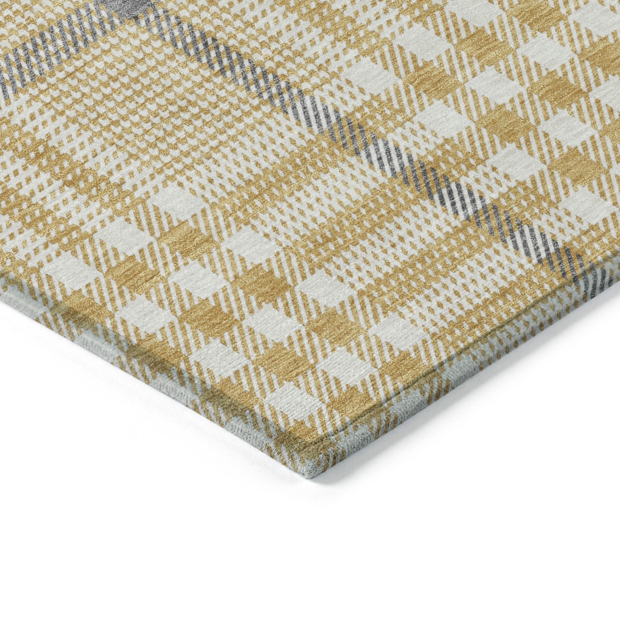 Addison Rugs Chantille Indoor/Outdoor Transitional Geometric, Abstract Gold Washable Runner Rug, 2'3" x 7'6"
