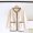 Beige, variant on Womens Fleece Bed Jacket Stylish Long Sleeve V Neck Sleepwear Button Front Soft Loungewear Clothes with Pockets