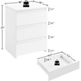 thumbnail image 2 of CZMJY Nightstand with 3 Drawers, Wooden Bedside Table with Storage, Small Bedside Storage Cabinet Unit with Sturdy Base for Bedroom/Small Space, White, 2 of 11
