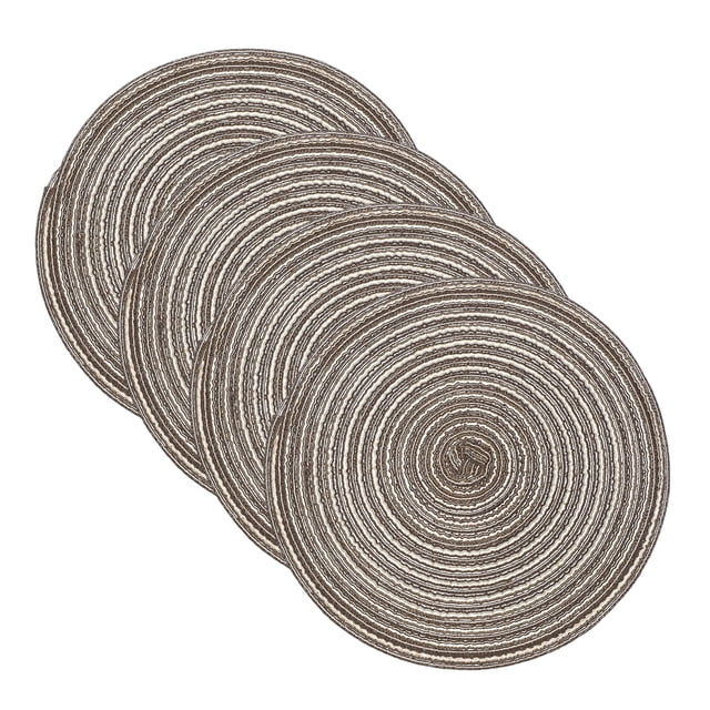 Uxcell 4 Pcs Manteles Individuales Redondos Tejidos, Mantel Lavable de 11.8 Pulgadas Resistente al Calor Decorativo para Mesa de Comedor, Encimera, Café