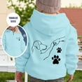 thumbnail image 2 of Tfken Toddler Teen Girls Hoodies Dog Print Hooded Sweatshirt Breathable Winter Long Sleeve Sky Blue Tops Size1-12 Years, 2 of 4