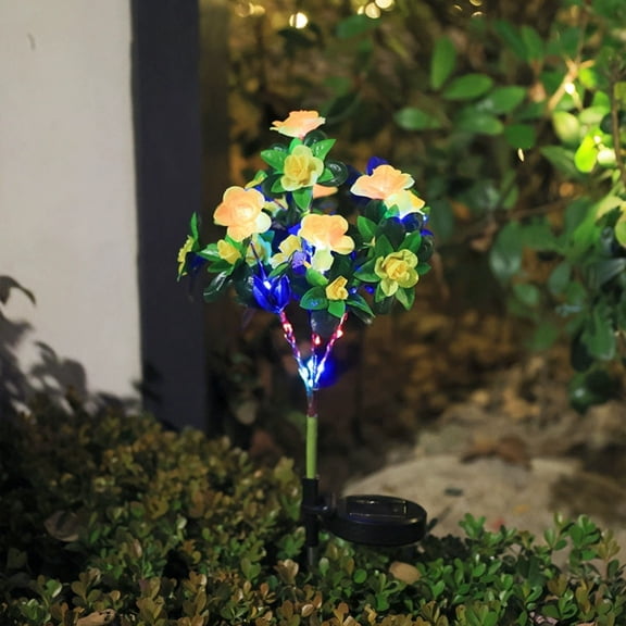 Solar Flower Light Memorial Grave Garden Decor Outdoor Pathway Yard Lights Tribute Gift For Cemetery Backyard Patio Flower Bed All Season Night Decoration Warm Peaceful Remembrance Glow Light Outdoor