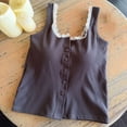 thumbnail image 4 of Pounoo Women's Tank Tops Sleeveless Button Front Contrast Trim Solid Casual Tops Summer Street Style Lightweight Breathable Shirts Gift, 4 of 6