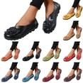 thumbnail image 6 of Oyedens Womens Slip on Loafers Comfortable Walking Shoes Bohemia Flower Casual Leather Ballet Flats, 6 of 7