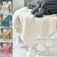 thumbnail image 2 of Nordic Tassel Knitted Blanket Solid Fringe Blanket For Bed Travel Sofa Shawl Throw Blanket Large Size Air Conditioner Blanket130X230cm Gao Jinjia LED, 2 of 2