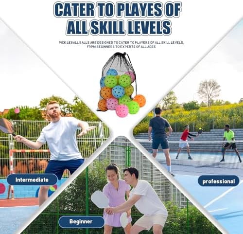 WLIKKS Pickleball Balls 20Pack|40Pack, 40 Holes USAPA Approved Pickleball Balls with Mesh Bag, Perfectly Balanced, High Bounce True Flight, Outdoor Pickleball Balls for Tournament Play