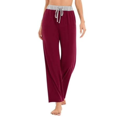 

Oyang Womens Wide Leg Pants Drawstring Workout Sweat Pants Comfy High Waist Pajama Legging with Pockets