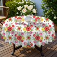 thumbnail image 4 of Pioneer Flower Floral Print Pattern Round Tablecloth 60 X 60 Inch, Wrinkle Resistant Wipeable Table Cloth for Kitchen Dining Picnic Patio Party, 4 of 6