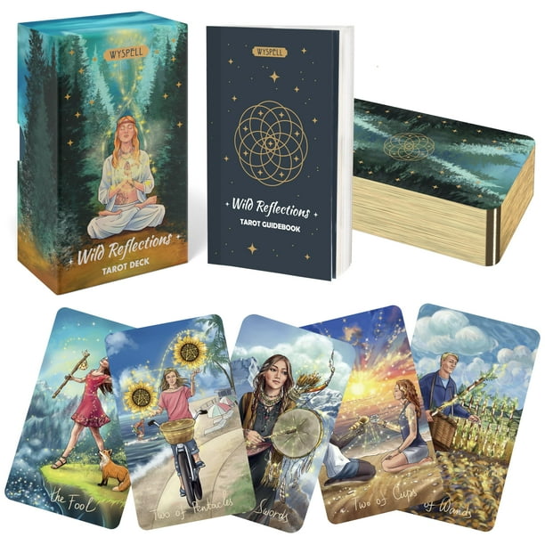 Cartas de tarot Wyspell Wild Reflections con guía para principiantes