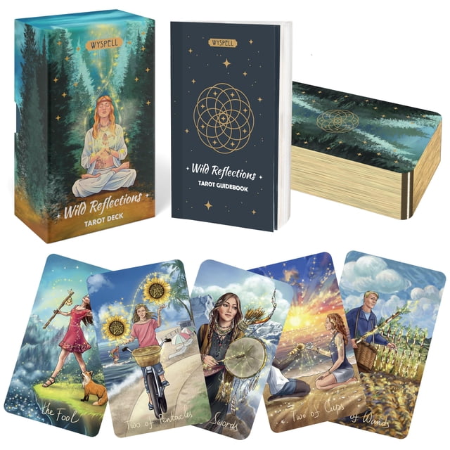 Cartas de tarot Wyspell Wild Reflections con guía para principiantes