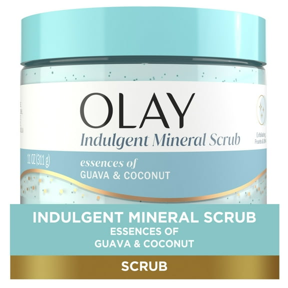 Olay Indulgent Mineral Scrub Body Wash with Essences of Guava and Coconut , 11 oz