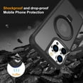 thumbnail image 2 of Magnetic for iPhone 13 Pro Case with Stand [ Grade Drop Tested][Compatible with Magnet] Ring Translucent Slim Hard Back Soft Edge, Black, 2 of 14