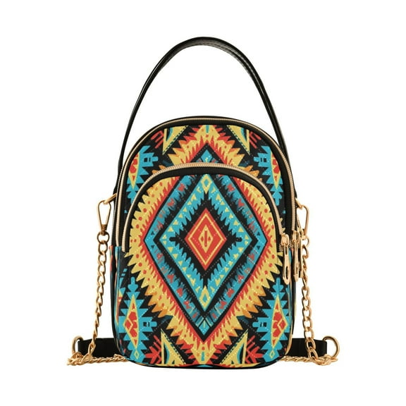 ALAZA Chain Crossbody Bags for Women Bohomia Print Shoulder Handbag Phone Purse