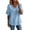 Light Blue-80514aa, variant on Frayed Trim Linen Shirt Women Raw Edge V Neck Short Sleeve Womens Tunic Tops Summer Vacation Boho White Women Shirts