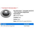 thumbnail image 2 of Rear Brake Rotor - Compatible with 2010 - 2012 Land Rover Range Rover Supercharged 2011, 2 of 2