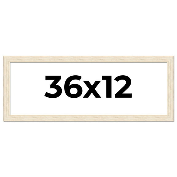 36x12 Frame White Real Wood Picture Frame Width 1.5 inches | Interior Frame Depth 0.5 inches | Barn
