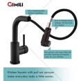 thumbnail image 4 of Modern Bar Sink Faucet for Kitchen Sink Single Handle with Pull Out Sprayer Hot and Cold Prep Sink Faucet Matte Black, 4 of 15