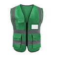 thumbnail image 5 of YESBAY High Visibility Warp Knitted Fabric Multi-pockets Safety Vest Reflective Clothes, Green, 5 of 8