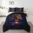 thumbnail image 2 of Cheetah Comforter Set Space Planet Galaxy Bedding Sets Full,African Wildlife Leopard Quilt Western Animals Duvet Insert,Boho Bedroom Decor, 2 of 5