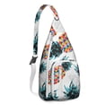thumbnail image 1 of Tropical Pineapple Backpack - Golden Fruit & Flowers Print, Fashionable Multi-Functional Travel Pack, 1 of 4
