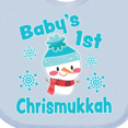 thumbnail image 4 of Inktastic Baby's 1st Chrismukkah with Cute Snowman and Snowflakes Boys or Girls Baby Bib, 4 of 4