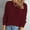 Wine, variant on Idoravan Sweaters for Women Fall Women Casual Solid Long Sleeve Hollow Out Knit Pullover Crewneck Sweater Coat