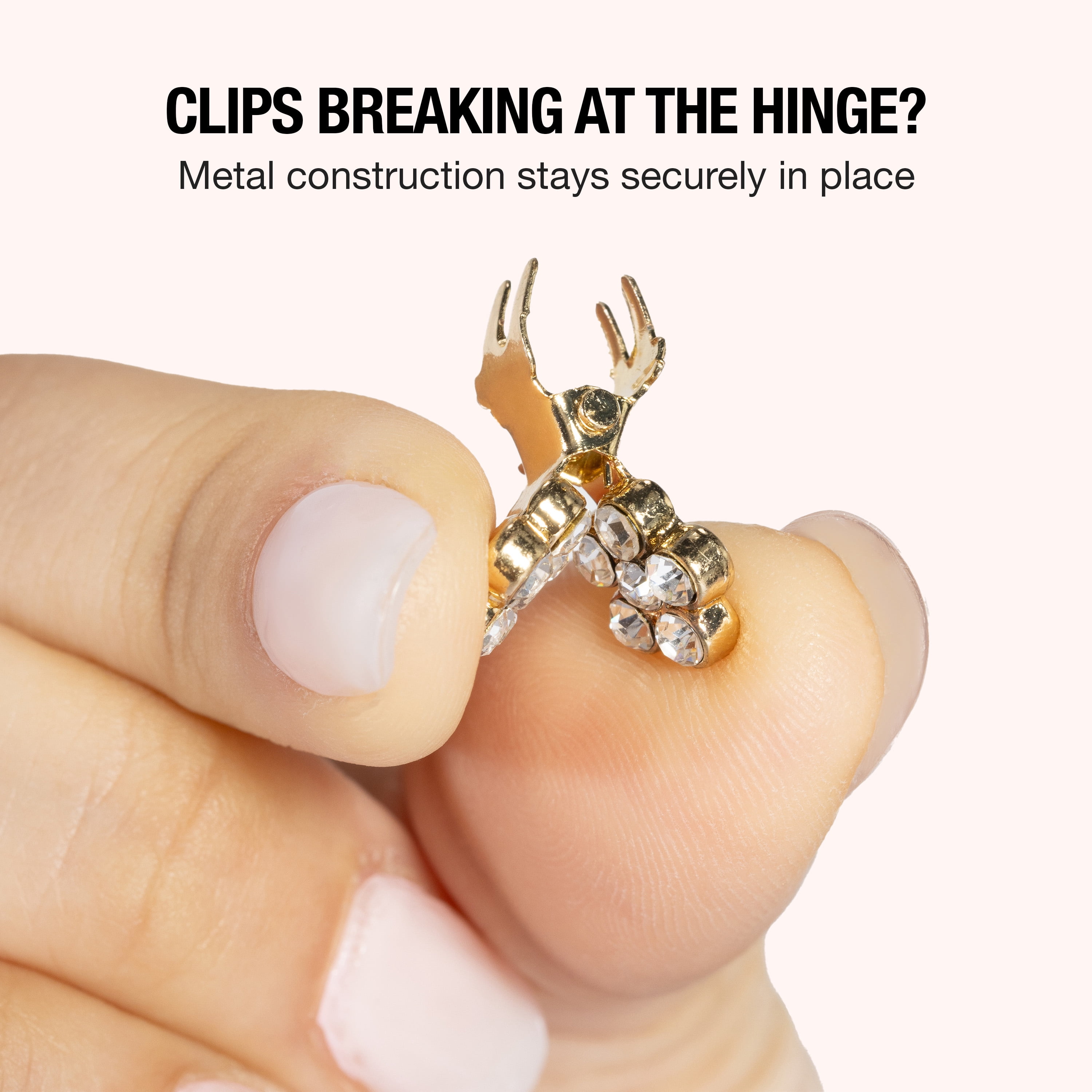 (2 pack) Scunci Mini Rhinestone Claw Clip, Multicolor, 6 Count