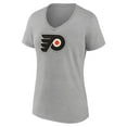 thumbnail image 2 of Women's Heather Gray Philadelphia Flyers Primary Logo Team V-Neck T-Shirt, 2 of 3