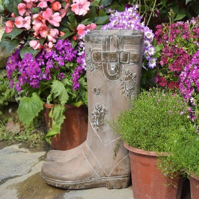 Macetero de Botas Vintage, Jarrón de Botas con Diseño de Estilo Retro, Floreros Modernos para Plantas Suculentas y Decoraciones de Paisaje 26x19x38cm Macarena florero
