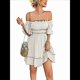 thumbnail image 4 of Vestido de Corta con Volantes en Color Liso para Mujer, Color Albaricoque M, 4 of 10