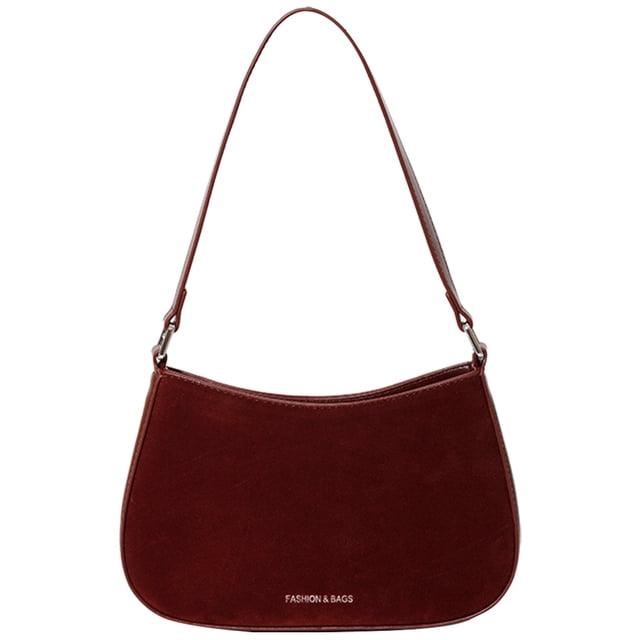 Bolso Hombro Gamuza Sintética para Mujer Vintage Hobo Elegante (vino) Rojo