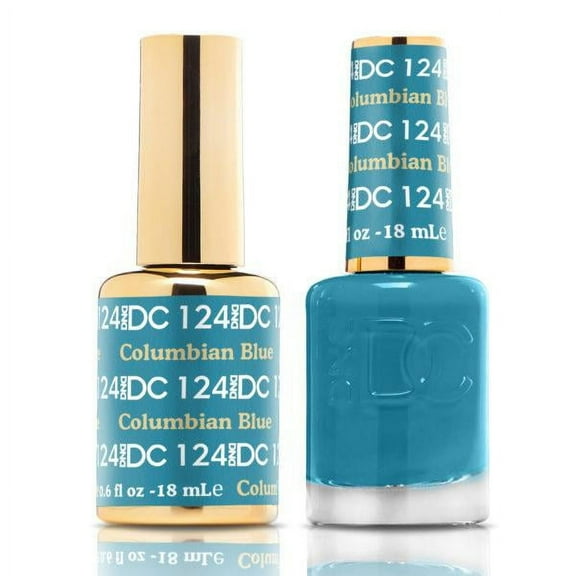 DND DC Soak Off Gel Polish Matching Nail Polish Duo #124 Columbian Blue