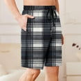thumbnail image 5 of yillto Men's Plaid Lounge Shorts Sleepwear Pajama Bottoms Elastic Waist Drawstring Pjs Shorts with Pockets, 5 of 6