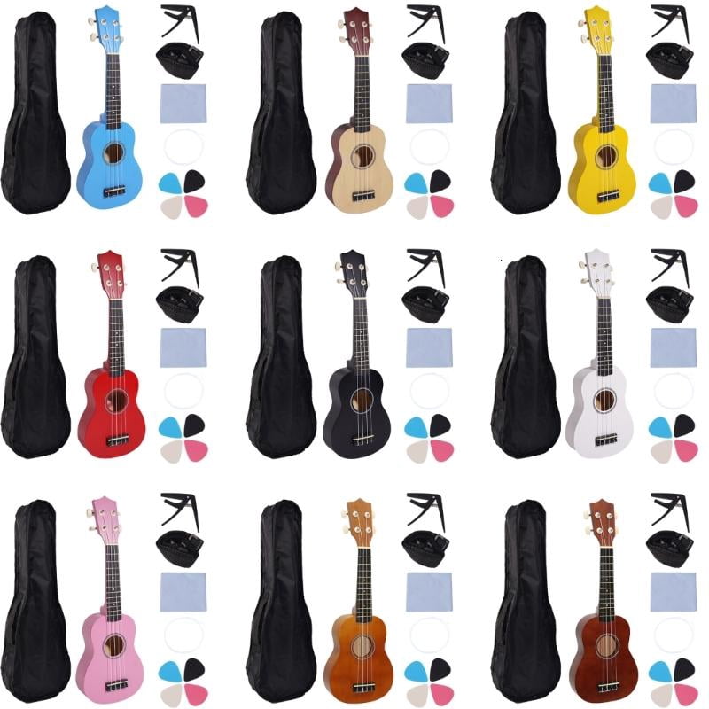 CEORPER 21Inch Ukulele Home Practice Ukulele Portable Learning Guitar Wood Texture