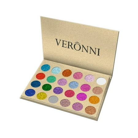 Pressed Glitter Eyeshadow Palette - Professional Highly Pigmented and Long-Lasting Mineral Shimmer Makeup Pallet Eye Shadows Flash Color Waterproof Cosmetic Set, 24