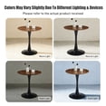 thumbnail image 3 of S-HOME Walnut Wood Round Table With Modern Tulip Steel Base 24 Inch Dining Table For Home Use, 3 of 9