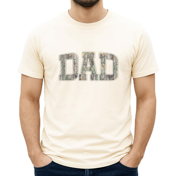 Dad Camo Shirt for Men Camouflage DAD Graphic Tee Natural Shirt Adult Medium