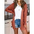 thumbnail image 5 of Women's open front long sweater knitted cardigan coat with pockets, 5 of 6