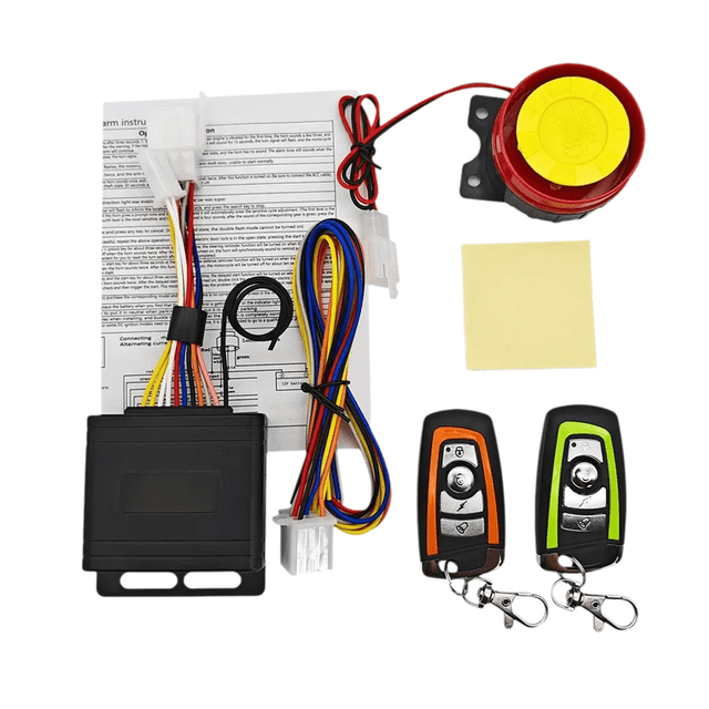 DC 12V Motorcycle Alarm System Motorcycle Anti Theft Kit Security Alarm System 120dB Builtin Vibration Sensor,1 set * Motorcycle anti-theft device 1 * English manual