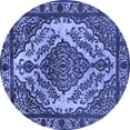 thumbnail image 1 of Ahgly Company Indoor Round Oriental Blue Industrial Area Rugs, 4' Round, 1 of 4