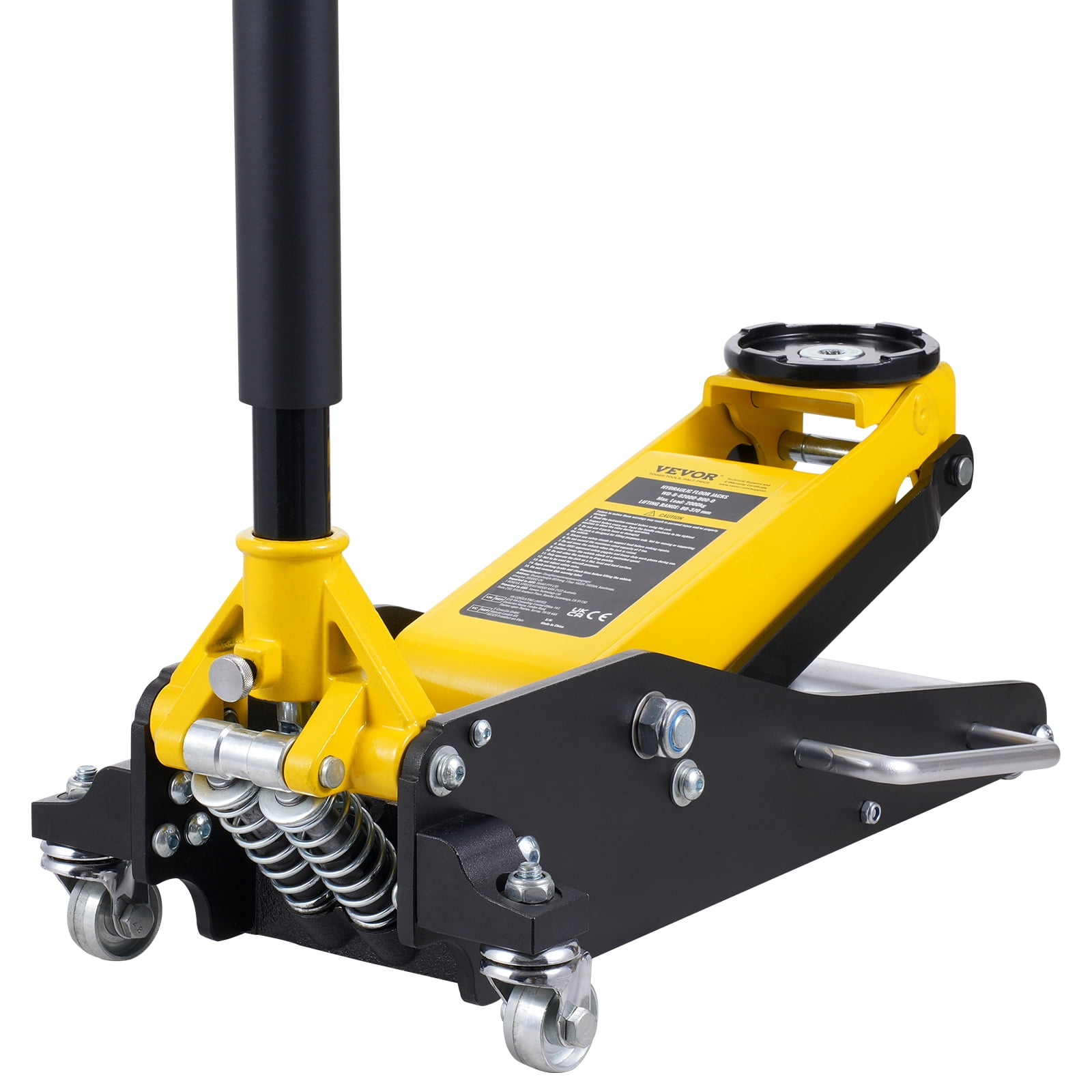 VEVOR Low Profile Floor Jack 2 Ton (4400 lbs) , Heavy Duty Aluminum Hydraulic Racing Floor Jack, Hydraulic Car Jack, Dual Piston Quick Lift Pump, 3.2"-14.6" Height Lifting Range (Yellow)