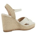 thumbnail image 3 of Soda Women's Criss Cross Ankle Strap Espadrille Platform Wedge, Bone, 7.5 M US, 3 of 5