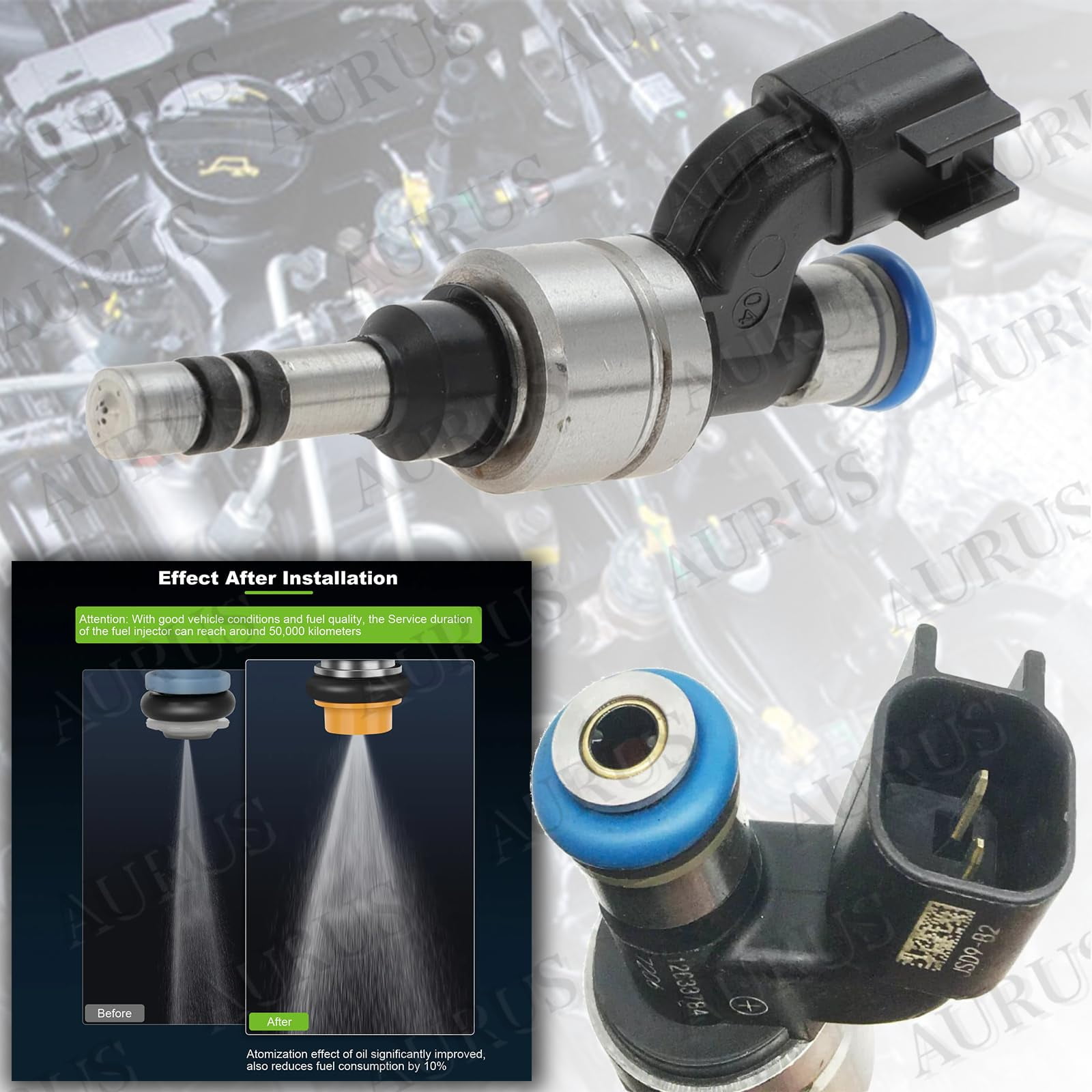AURUS x4 OEM Fuel Injectors 12633789 12633784 Compatible with 2011-2017 Buick LaCrosse Regal Verano for Chevrolet Captiva Sport Orlando Equinox Impala Chevy Malibu for GMC Terrain I4 2.0L 2.4L 2.5L
