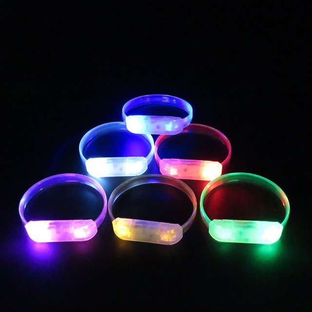 RV Pack Pulseras LED - 6 pulseras luminosas interactivas Colores aleatorios Rojo Verde
