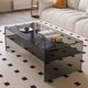 thumbnail image 3 of Mesa de centro de vidrio transparente, mesa auxiliar moderna de lujo para sala de estar, muebles de estilo chino Couchtisch móviles de pie de diseño, 3 of 3