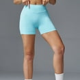 thumbnail image 4 of GZWYHT Sweatpants Women Shorts for Women Womens Yoga Shorts Workout Butt Lifting Shorts For Women High Waisted Gym Yoga Booty Shorts Running Shorts Tights for Women Sky Blue M, 4 of 6