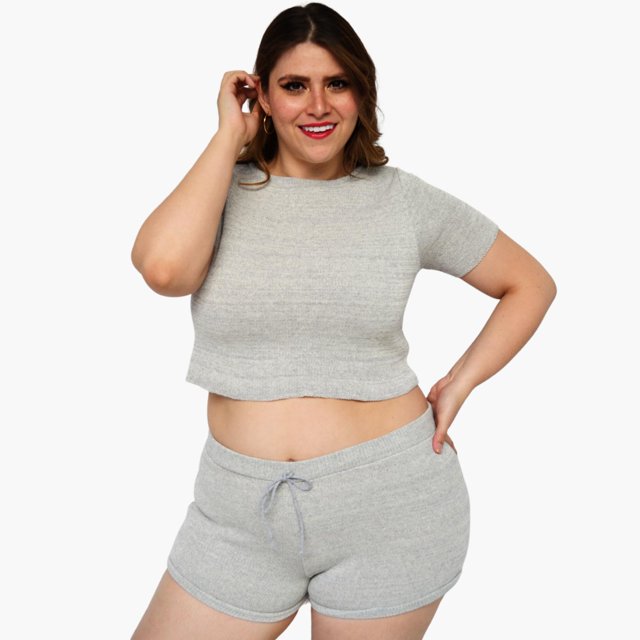 Set tejido talla extra, modelo 2252 (Gris) gris Unitalla Roman Fashion Conjunto extra 2252