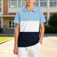 thumbnail image 2 of akafmk Boys School Uniform Shirts Short Sleeve Collared Shirt Colorblock Breathable Athletic Shirt Casual Summer Tops, 5-15Y, 2 of 7